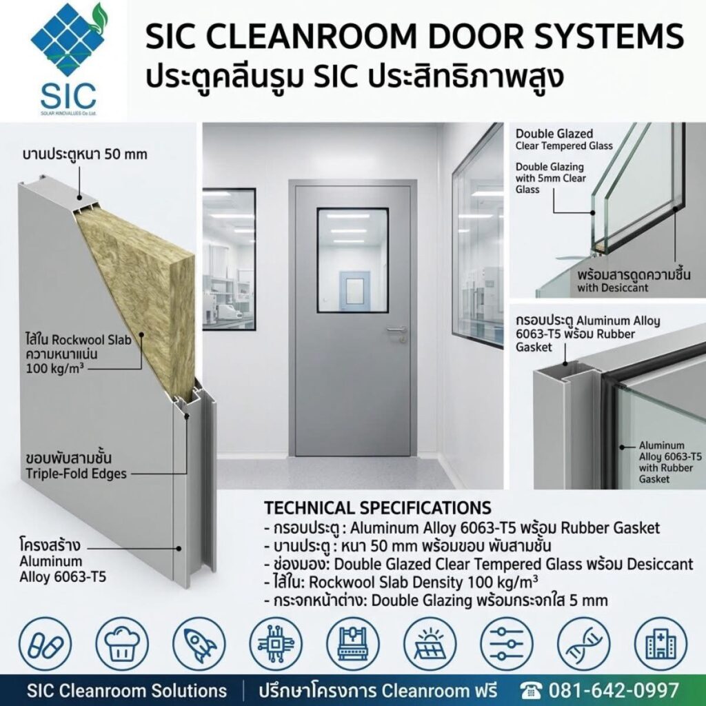 SIC Cleanroom Door Systems: เจาะสเปกประตูคลีนรูมประสิทธิภาพสูง