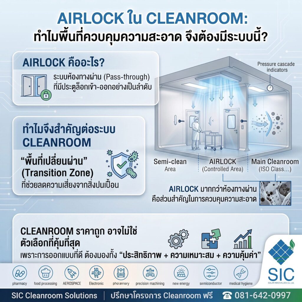 Airlock ใน Cleanroom คืออะไร และทำไมพื้นที่ควบคุมความสะอาดจึงต้องมี?