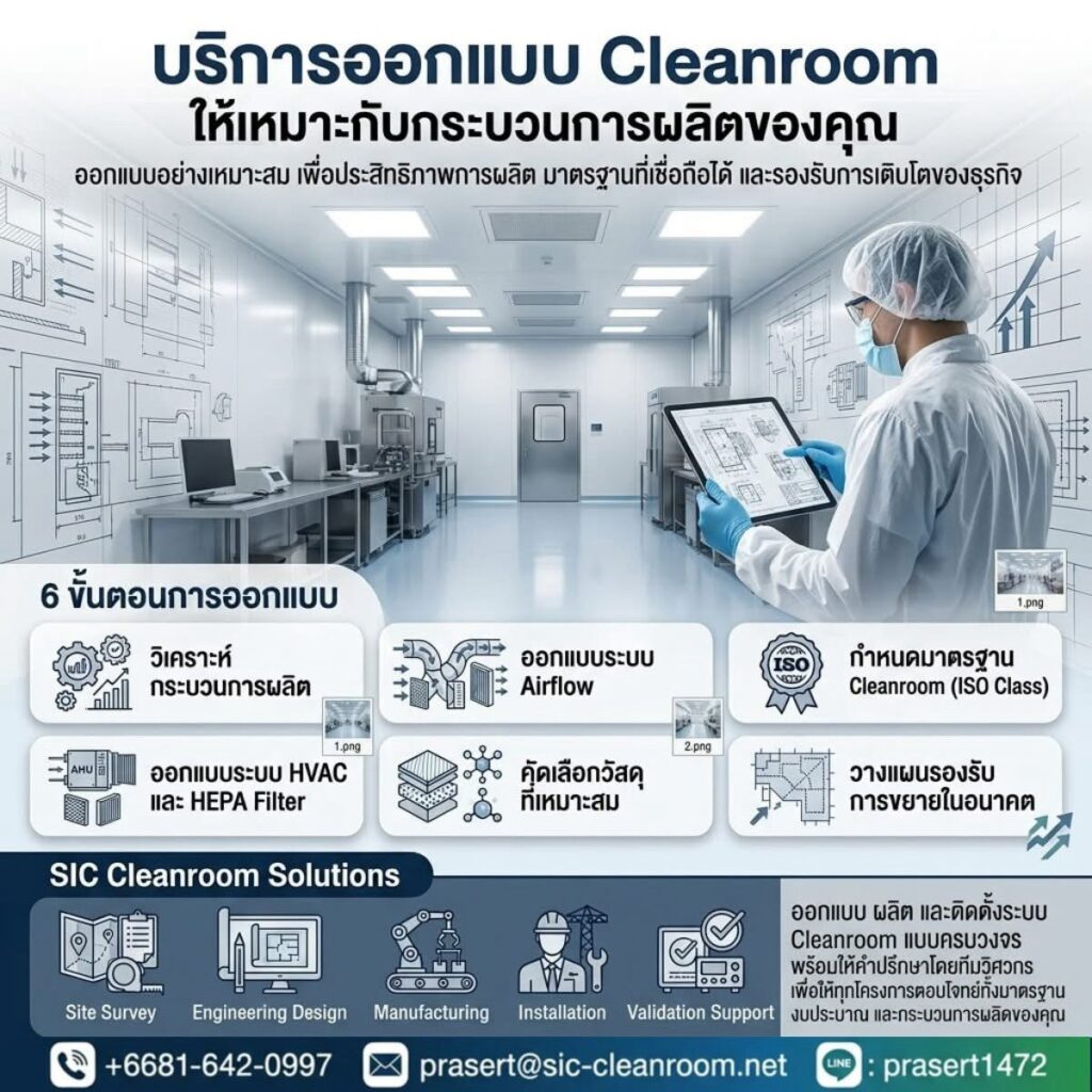 6 ขั้นตอนออกแบบ Cleanroom ให้เหมาะกับกระบวนการผลิต